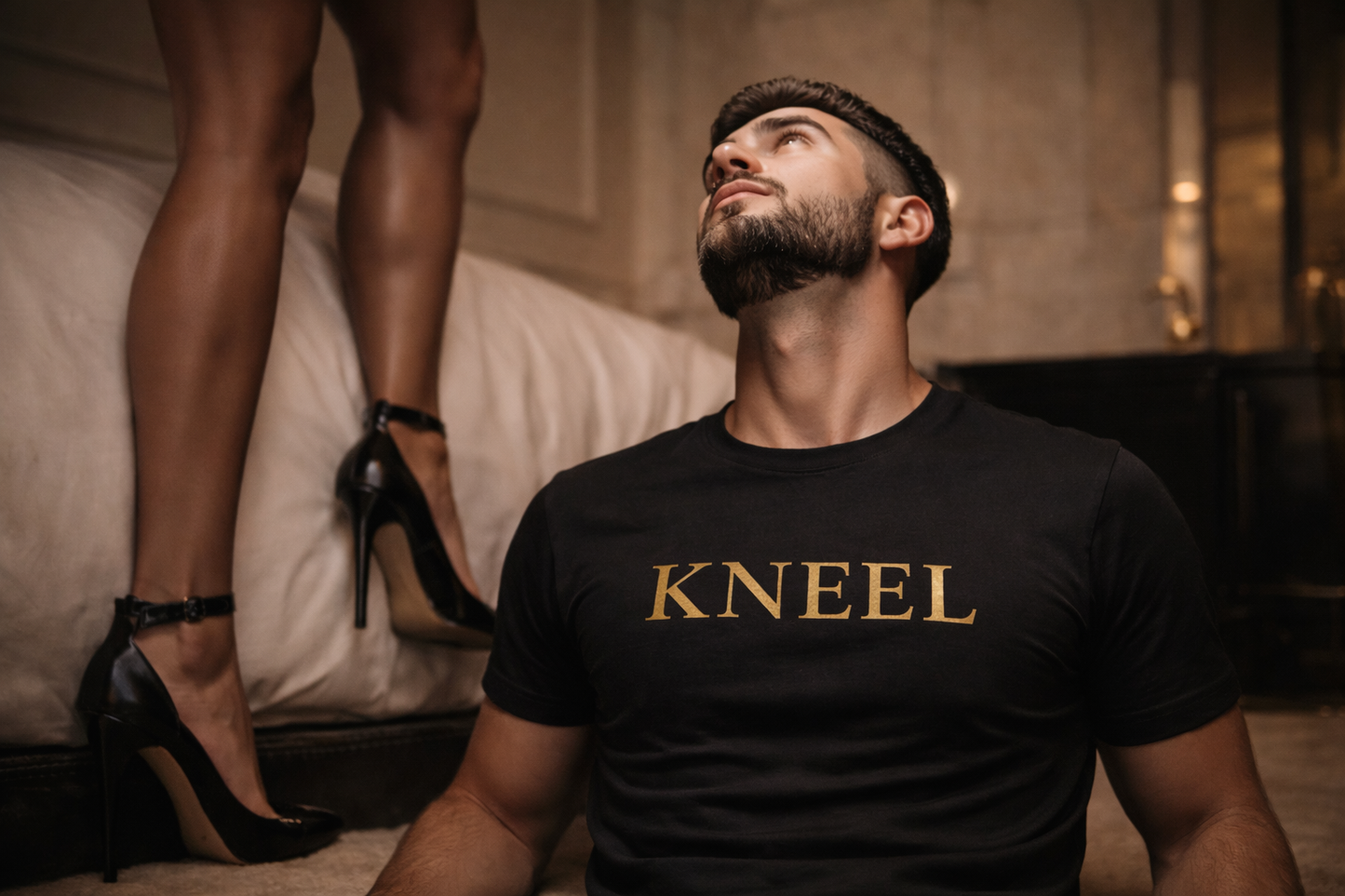 KNEEL Shirt | Luxury Foot Worship Apparel – Goddess Tootsie®