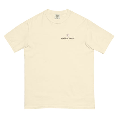 Ivory Signature T-shirt with small Goddess Tootsie chest logo