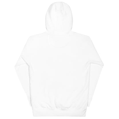 Back of the white Signature hoodie